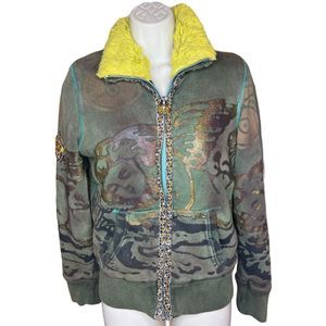 Custo Green & Brown Vintage Jacket Size 2